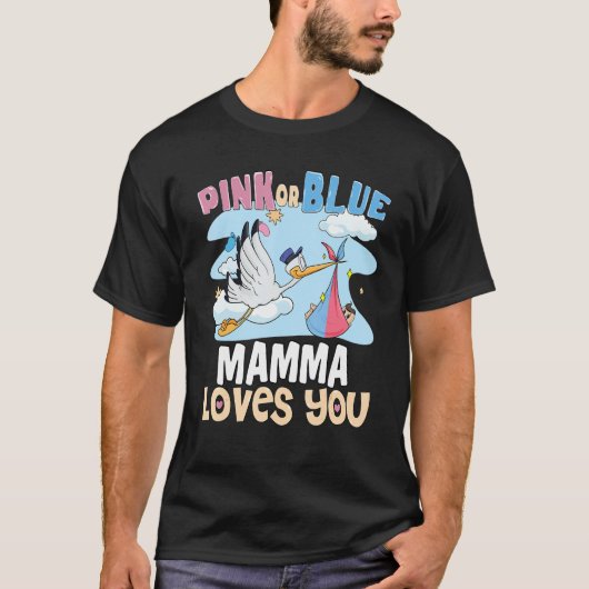 Rosa oder blaue Mamma-Lieben Sie die beste Mama je T-Shirt (Vorderseite)