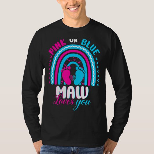 Rosa oder blaue MAW-Lieben Sie Geschlecht zeigen P T-Shirt (Vorderseite)