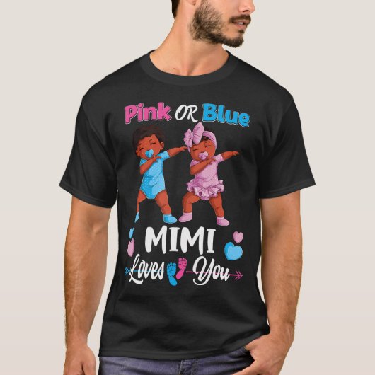 Rosa oder blaue Mimi-Lieben, die das Schwarze Baby T-Shirt (Vorderseite)