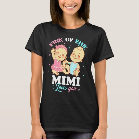 Rosa oder blaue Mimi Lieben Ihr Oma T-Shirt (Vorderseite)
