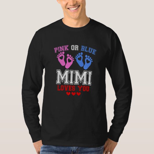 Rosa oder blaue Mimi-Lieben Sie Geschlecht zeigen T-Shirt (Vorderseite)