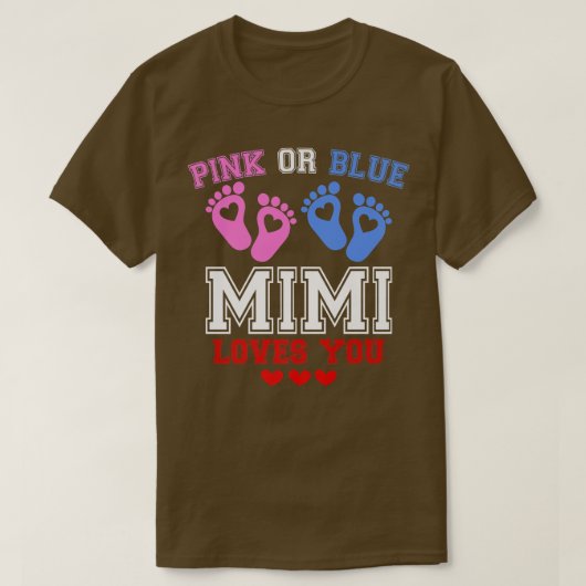 Rosa oder blaue Mimi-Lieben Sie Geschlecht zeigen T-Shirt (Design vorne)