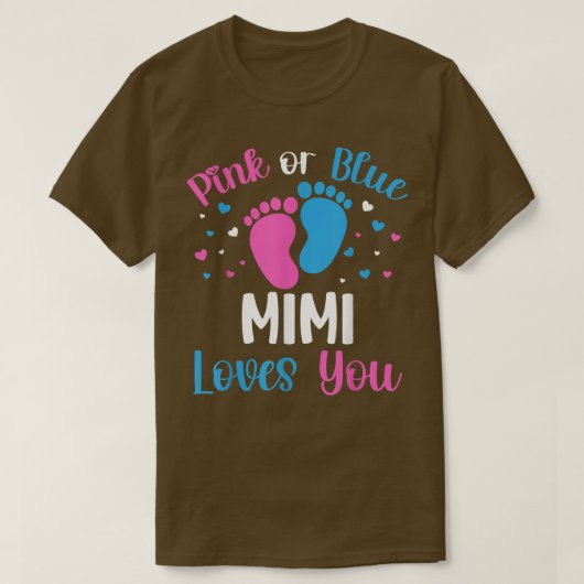 Rosa oder blaue Mimi-Lieben Sie Geschlecht zeigen T-Shirt (Design vorne)