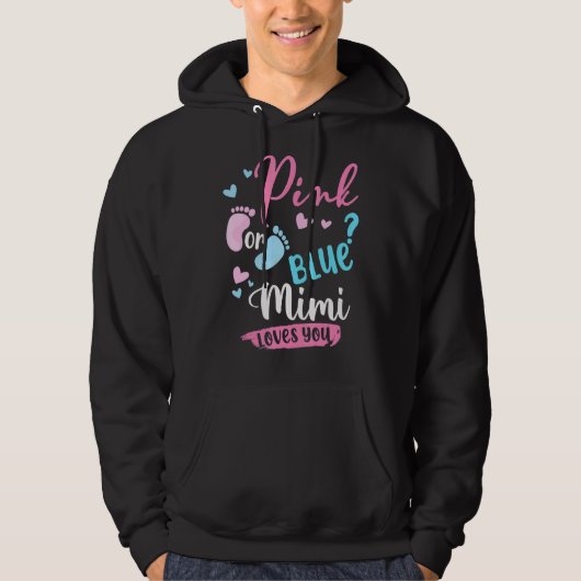 Rosa oder blaue Mimi-Lieben Sie Niedliche Geschlec Hoodie (Vorderseite)