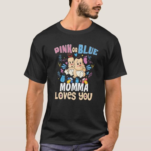 Rosa oder blaue Momma-Lieben Die beste Mama je Mut T-Shirt (Vorderseite)