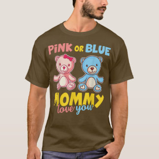 Rosa oder blaue Mommy-Liebe Ihr lustiges Gender Re T-Shirt