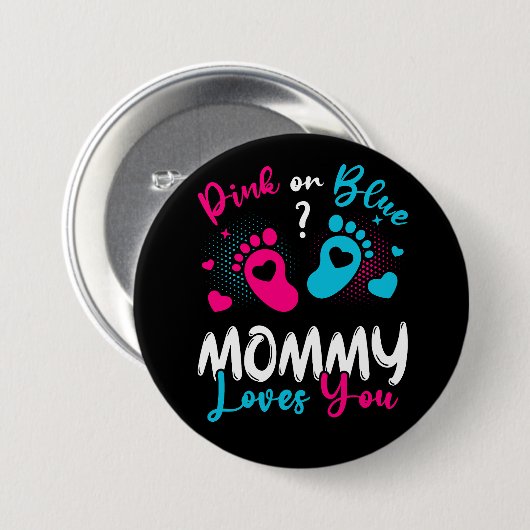 Rosa oder blaue Mommy-Lieben Button (Vorne & Hinten)