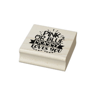 Rosa oder blaue Mommy-Lieben Gummistempel
