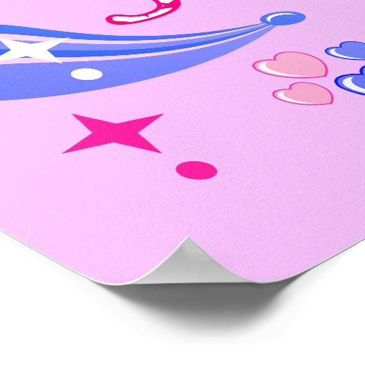 Rosa oder blaue Mommy-Lieben Poster (Ecke)