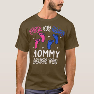 Rosa oder blaue Mommy Lieben Sie Fußspuren Niedlic T-Shirt