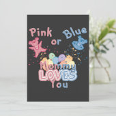 Rosa oder blaue Mommy-LIEBEN Sie - Geschlecht offe Save The Date (Stehend Vorderseite)