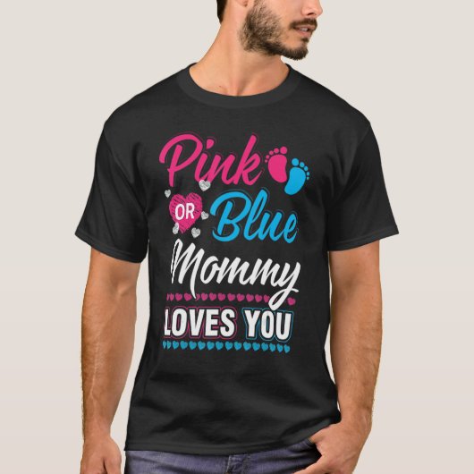 Rosa oder blaue Mommy-Lieben T-Shirt (Vorderseite)