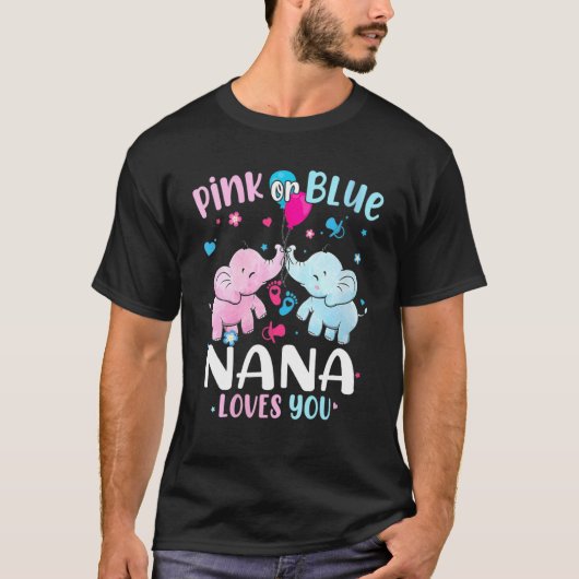 Rosa oder blaue Nana-Lieben, die Sie Elefanten Bab T-Shirt (Vorderseite)