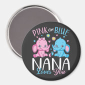 Rosa oder blaue Nana-Lieben für Elephant Baby Circ Magnet (Vorderseite/Rückseite)