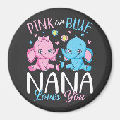 Rosa oder blaue Nana-Lieben für Elephant Baby Circ Magnet (Vorne)