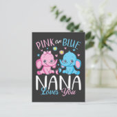 Rosa oder blaue Nana Lieben Sie Elephant Baby Postkarte (Stehend Vorderseite)
