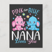 Rosa oder blaue Nana Lieben Sie Elephant Baby Postkarte (Vorderseite)
