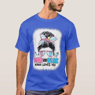 Rosa oder blaue Nana-Lieben Sie Messy Bun Gender R T-Shirt