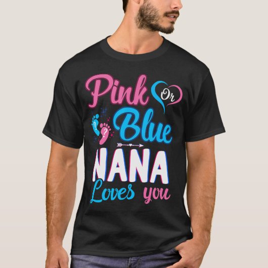 Rosa oder blaue Nana-Lieben Sie Niedliche Geschlec T-Shirt (Vorderseite)