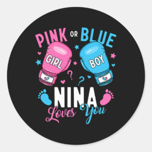 Rosa oder blaue Nina Lieben, die Sie Boxen Geschle Runder Aufkleber