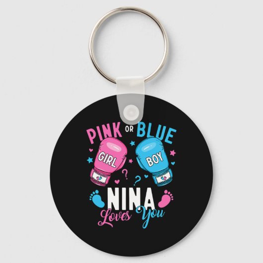 Rosa oder blaue Nina Lieben, die Sie Boxen Geschle Schlüsselanhänger (Vorderseite)