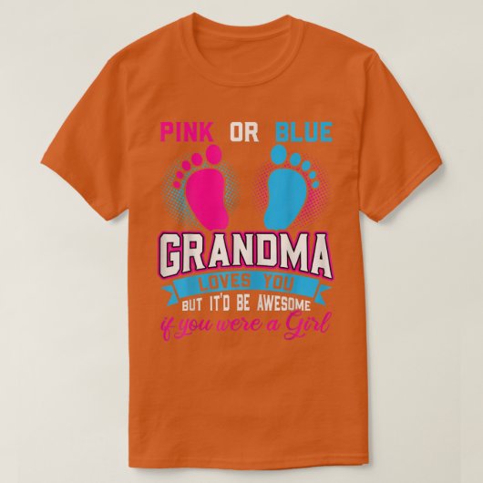 Rosa oder blaue Oma Frauen Liebe Sie Mädchen Gesch T-Shirt (Design vorne)