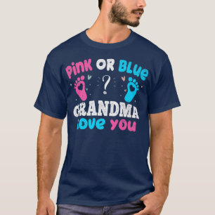Rosa oder blaue Oma Liebe Sie Baby Party Geschlech T-Shirt