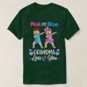 Rosa oder blaue Oma-Lieben, die Ihr Baby-Geschlech T-Shirt (Design vorne)