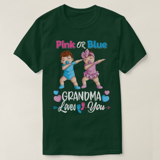 Rosa oder blaue Oma-Lieben, die Ihr Baby-Geschlech T-Shirt (Design vorne)