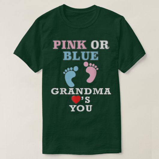 Rosa oder blaue Oma-Lieben, die Sie Geschlecht zei T-Shirt (Design vorne)
