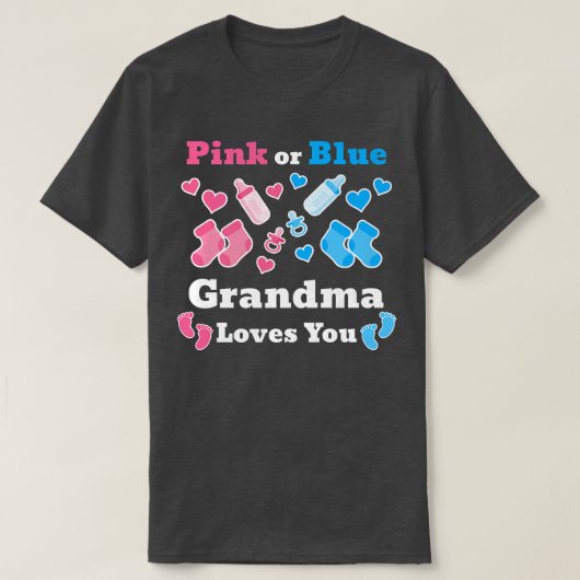 Rosa oder blaue Oma-Lieben, die Sie Geschlecht zei T-Shirt (Design vorne)
