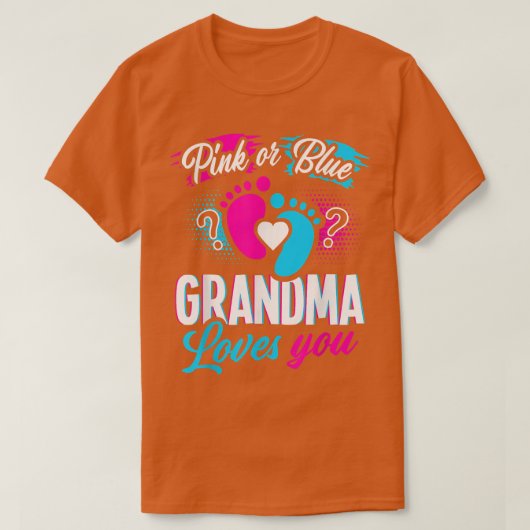 Rosa oder blaue Oma-Lieben, die Sie Geschlecht zei T-Shirt (Design vorne)