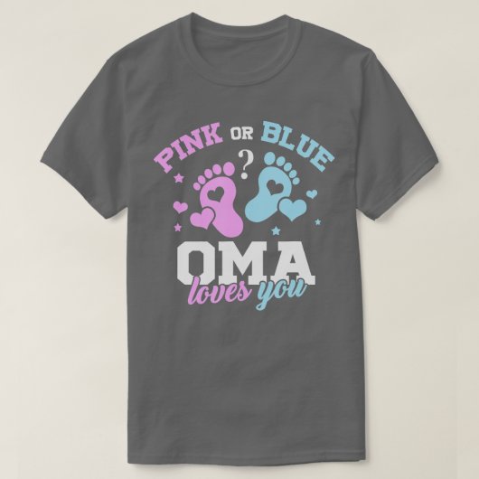 Rosa oder blaue Oma Lieben Ihr Baby Geschlecht zei T-Shirt (Design vorne)