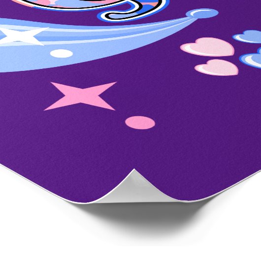 Rosa oder blaue Oma-Lieben Poster (Ecke)