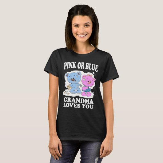 Rosa oder blaue Oma-Lieben Sie Gender Reveal Shirt (Vorne ganz)