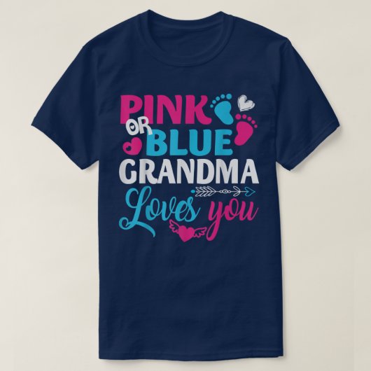Rosa oder blaue Oma-Lieben Sie, Gender Reveal T-Shirt (Design vorne)