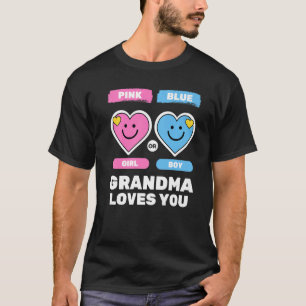 Rosa oder blaue Oma Lieben Sie Geschlecht Baby Dus T-Shirt