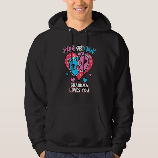 Rosa oder blaue Oma-Lieben Sie Geschlecht offenbar Hoodie (Vorderseite)