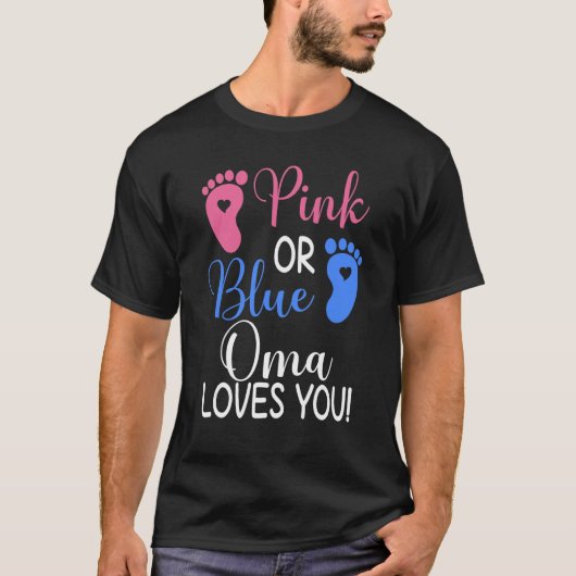 Rosa oder blaue Oma Lieben Sie Geschlecht offenbar T-Shirt (Vorderseite)