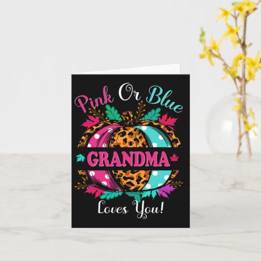 Rosa oder blaue Oma Lieben Sie Leopard Pumpkin Fal Karte (Gelbe Blume)