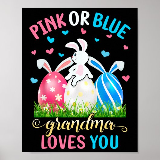 Rosa oder blaue Oma Lieben Sie Osterhasen Poster (Vorne)