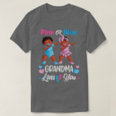 Rosa oder blaue Oma-Lieben Sie Schwarzes Baby Gesc T-Shirt (Design vorne)