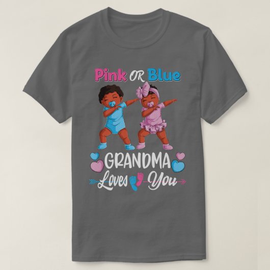 Rosa oder blaue Oma-Lieben Sie Schwarzes Baby Gesc T-Shirt (Design vorne)