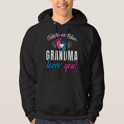 Rosa oder blaue Oma Lieben Sie Zukunft Granny Gend Hoodie (Vorderseite)