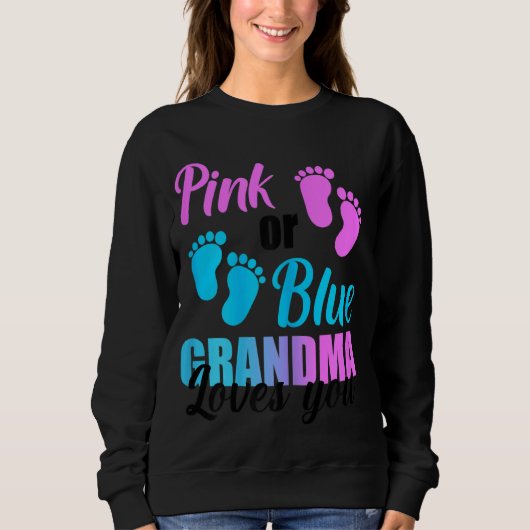 Rosa oder blaue Oma-Lieben Sweatshirt (Vorderseite)