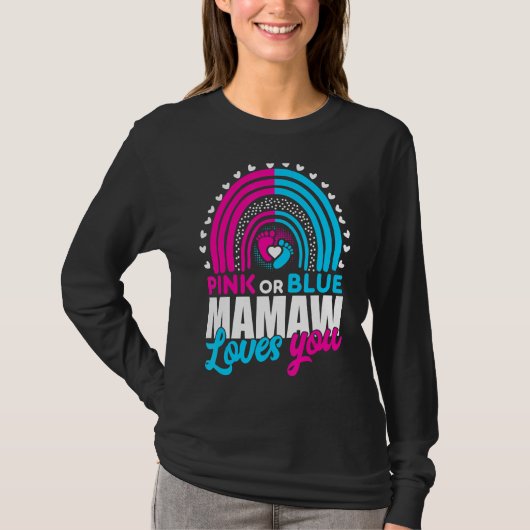 Rosa oder blaue Oma Mamaw Lieben, die Sie Geschlec T-Shirt (Vorderseite)
