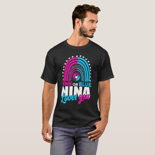Rosa oder blaue Oma nina Lieben, die Sie Geschlech T-Shirt (Vorne ganz)