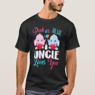 Rosa oder blaue Onkel Lieben Elefanten Baby Gender T-Shirt