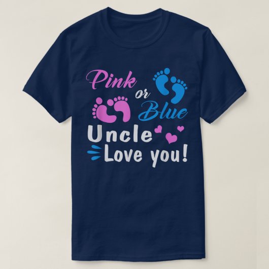 Rosa oder blaue Onkel Lieben Sie Geschlecht offenb T-Shirt (Design vorne)