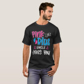 Rosa oder blaue Onkel Lieben Sie lustige Geschlech T-Shirt (Vorne ganz)